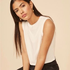 Reformation White Muscle Tee